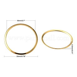 201 ステンレススチールリンクリング  リング  24KGP本金メッキ  20x0.5mm  内径：17.5~18mm&nbsp;STAS-F192-001G-01