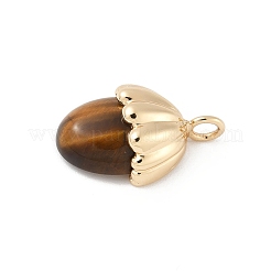 Natural Tiger Eye Pendants&nbsp;KK-Z107-02G-02