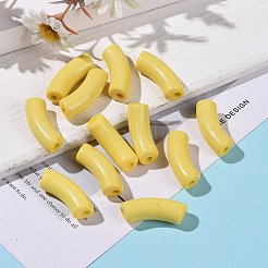 不透明なアクリルビーズ  カーブチューブ  シャンパンイエロー  34.5x13x11mm  穴：3.5mm  約155個/500g&nbsp;SACR-S677-006