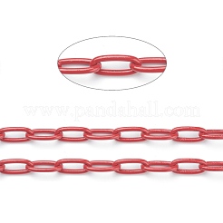 Eco-friendly Spray Painted Handmade Brass Paperclip Chains&nbsp;KK-J276-18-P10