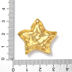 304ステンレスペンダント  テクスチャ  星のチャーム  ゴールドカラー  28x29.5x3.5mm  穴：1.2mm&nbsp;STAS-S152-04G-B