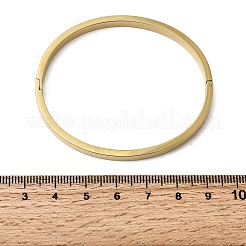201ステンレススチールプレーンバングル  女性用ヒンジ付きバングル  ゴールドカラー  1/4インチ（0.5cm）  内径：2-1/8x1-7/8インチ（5.4x4.7cm）&nbsp;BJEW-Z151-03G-02