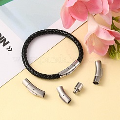 変色防止コラム 304 ステンレススチール マットバヨネットネックレス留め金  ステンレス鋼色  30x9x8mm  穴：6mm&nbsp;X-STAS-I013-6mm-A
