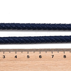 芯入り編み革紐  革のアクセサリーコード  ジュエリーDIY製版材料  染め  ラウンド  プルシアンブルー  6mm  約5.47ヤード（5m）/バンドル&nbsp;WL-F009-6mm-04