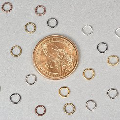 1箱6色の鉄製オープン丸カン  ラウンド  ミックスカラー  6x0.7mm  21ゲージ  内径：4.6mm  約1800個/箱&nbsp;IFIN-PH0001-6mm-08