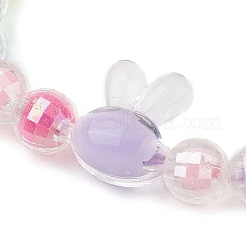 5個キッズラウンドアクリルビーズストレッチブレスレット＆ABSプラスチック模造パールラウンドビーズストレッチブレスレットセット  ミックスカラー  内径：1-3/4~2インチ（4.5~5cm）  1個/スタイル&nbsp;BJEW-JB11558