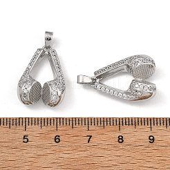 真鍮マイクロパヴェクリアキュービックジルコニアペンダント  イヤホンチャーム  プラチナ  22x15.5x8.5mm  穴：3.5x2mm&nbsp;CU-L277-12P