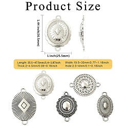 40pcs 5 Styles Tibetan Style Zinc Alloy Connector Charms&nbsp;FIND-CJ0004-75