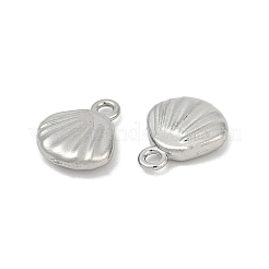 304ステンレススチールチャーム  シェルシェイプチャーム  変色防止  ステンレス鋼色  7.5x2mm  穴：1.2mm&nbsp;STAS-E500-11P-01