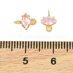 Brass Pave Cubic Zirconia Horse Eye Connector Charms&nbsp;KK-P347-03G