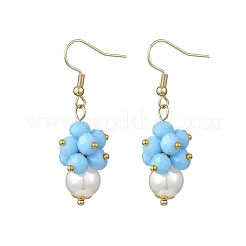 2 Pairs Round ABS Plastic Imitation Pearl Dangle Earrings&nbsp;EJEW-JE06757