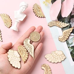 25 ペア 5 スタイルの木製カボション  木製スライス  染色されていない  天使の翼  ペルー  46~58x18~32x2.5mm  5ペア/スタイル&nbsp;WOOD-CJ0001-67