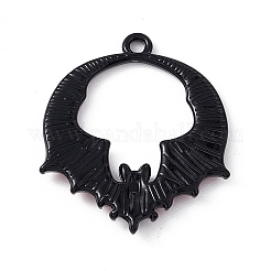 合金エナメルチャーム  バットチャーム  電気泳動黒  レッド  28x24x3mm  穴：1.8mm&nbsp;FIND-A021-07EB-A