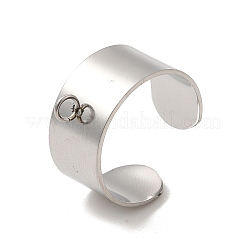 Non-Tarnish 304 Stainless Steel Open Cuff Ring Components&nbsp;STAS-C067-01B-P