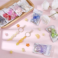 Diyキーホルダーキット  亜鉛合金製回転式ロブスタークロウ留め具付き  鉄製キーホルダーの留め具と丸カン  アクリルビーズ  ジッパー付きプラスチック製レーザーバッグ  真鍮製リング  ナイロン糸  ミックスカラー  31.5x13x5mm  穴：10mm  10pc&nbsp;DIY-BM0001-66