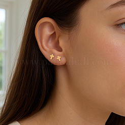 12Pcs 3 Colors Brass Stud Earrings&nbsp;EJEW-GO0003-10