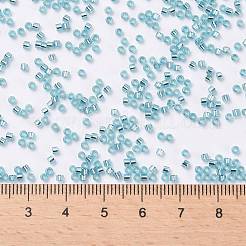 シリンダーシードビーズ  銀並ぶ  丸い穴  均一サイズ  空色  2x1.5mm  穴：0.8mm  約888個/10g&nbsp;X-SEED-H001-G14