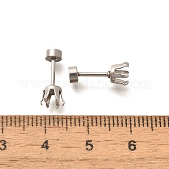 304ステンレススチールスタッドピアス金具  ステンレス鋼色  トレイ：3mm  12x4mm  ピン：1mm&nbsp;STAS-F311-18P-01A