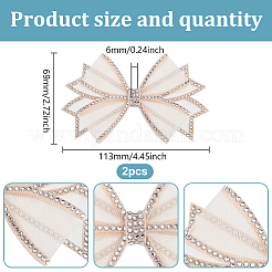 2Pcs Bowknot Polyester Rhinestone Shoe Decorations&nbsp;FIND-GO0002-35