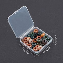 天然なインディアンアゲートヨーロッパのビーズ  大穴ビーズ  ロンデル  14x8mm  穴：6mm  30個/箱&nbsp;G-NB0001-33B