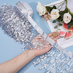 10M Paillette Tassel Ribbon Trim&nbsp;OCOR-WH0078-162B