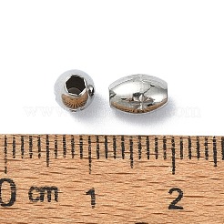 変色しにくい316ステンレススチールビーズ  星と楕円  ステンレス鋼色  7x5mm  穴：2mm&nbsp;STAS-H191-06P
