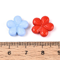 不透明なアクリルビーズ  花  ミックスカラー  13~13.5x13.5x4mm  穴：1.2~1.5mm  約1250個/500g&nbsp;OACR-Q197-08