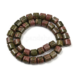 天然石ユナカイトビーズ連売り  コラム  9~10x10mm  穴：1mm  約40個/連  15.55インチ（39.5cm）&nbsp;G-G275-D20-10x10mm