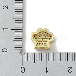 Rack Plating Brass Micro Pave Clear Cubic Zirconia Beads&nbsp;KK-A220-03G