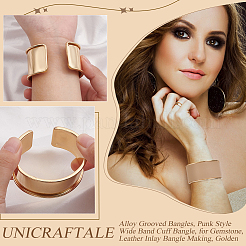 2Pcs Alloy Grooved Bangles&nbsp;FIND-UN0015-98A