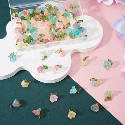 72Pcs 12 Styles Glass Pendants&nbsp;PALLOY-TAC0235