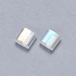 FGB 2-Hole Transparent Glass Seed Beads&nbsp;X-SEED-S031-L-250
