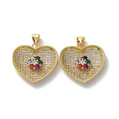Brass Cubic Zirconia Pendants&nbsp;KK-G453-25G