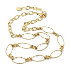 Brass Horse Eye Link Chain Necklaces&nbsp;NJEW-L013-15G