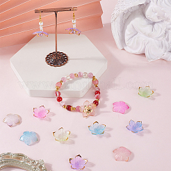 240Pcs 6 Colors Transparent Acrylic Bead Caps&nbsp;TACR-SC0001-44