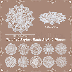 20Pcs 10 Styles Polyester Coasters&nbsp;AJEW-JOY0001-03
