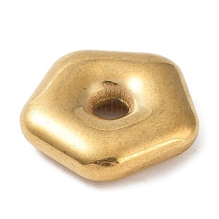 304ステンレススチールスペーサービーズ  五芒  ゴールドカラー  17.5x18x4.5mm  穴：3.5mm&nbsp;STAS-A088-08G