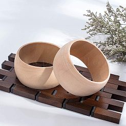 未完成の木のバングル  diyウッドクラフト  バリーウッド  内径：2-1/2~2-3/4インチ（6.4~7cm）&nbsp;BJEW-WH0009-03