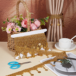 5 Yards Polyester Flower Paillette Lace Ribbon&nbsp;OCOR-CY0003-61