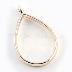 Rack Plating Alloy Teardrop Open Back Bezel Pendants&nbsp;PALLOY-S047-29E-FF