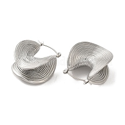 変色しない304ステンレススチールフープピアス  ステンレス鋼色  30x15mm&nbsp;EJEW-Q796-05P