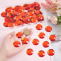 50Pcs Flat Back Acrylic Rhinestone Cabochons&nbsp;OACR-OC0001-15B