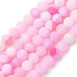 Natural Crackle Agate Beads Strands&nbsp;G-G055-8mm-1