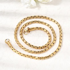 304ステンレススチール製ベネチアンチェーンネックレス（ユニセックス）  イオンプレーティング（ip）  18KGP本金メッキ  20.08インチ（51cm）&nbsp;NJEW-K305-02B-G