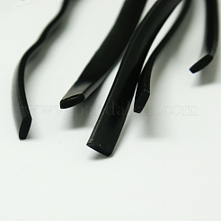 合成ゴムビーズコード  フラット  ソリッド  ブラック  6x2mm  約1.09ヤード（1m）/連&nbsp;RCOR-A013-01B