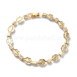 Rack Plating Iron Lip & Square Link Chains Bracelet&nbsp;BJEW-I300-07G