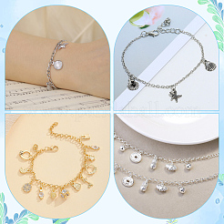40Pcs 2 Colors Iron Cable Chain Bracelets&nbsp;IFIN-ME0001-12
