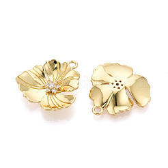Brass Micro Pave Cubic Zirconia Pendants&nbsp;KK-N265-23G