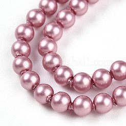 Baking Paint Pearlized Glass Pearl Bead Strands&nbsp;HY-N002-3mm-C01