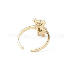 Bear Cubic Zirconia Cuff Ring&nbsp;RJEW-M146-02